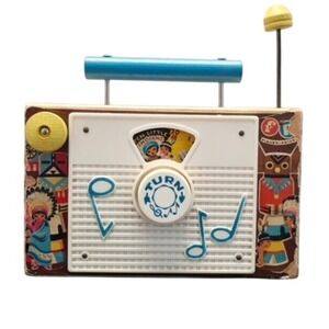 Vintage 1960s Fisher-Price TV Radio Music Box "10 Little Indians" As-Is